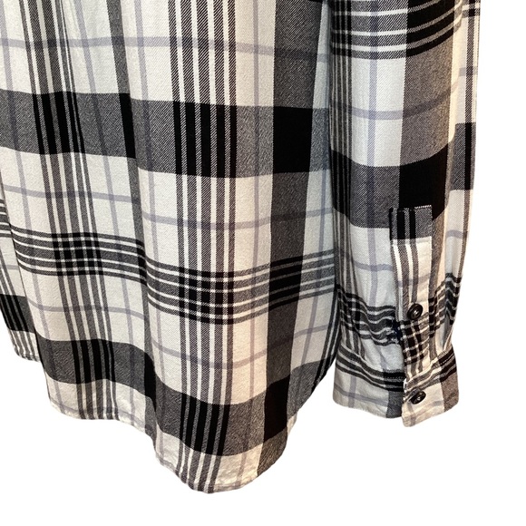 SAKS Fifth Avenue Black White Plaid Shirt - Picture 7 of 12